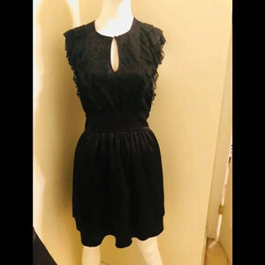 Babe black Raffled top dress with silky skirt
